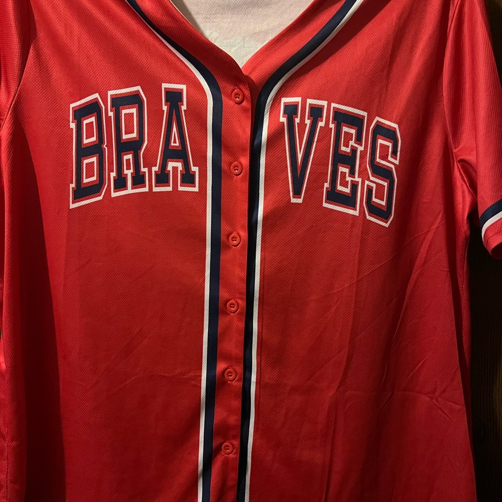 Morgan Wallen 98 Braves Women's Pink Button-Up Jersey - Picture 5 of 5